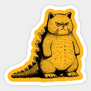 Catzilla (pocket print) Sticker